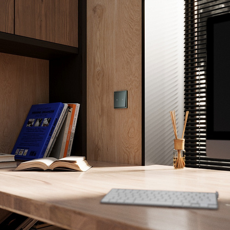 Выключатель двухклавишный встраиваемый для жалюзи 10А Voltum S70 (титан) VLS020706 Выключатель двухклавишный встраиваемый для жалюзи 10А Voltum S70 (титан) VLS020706