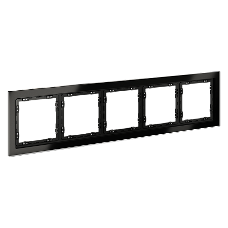 Рамка стеклянная VOLTUM S70 на 5 постов, (черный,стекло) VLS110508