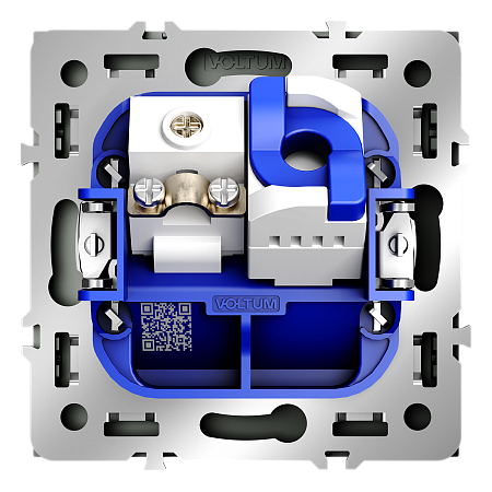 Розетка телевизионная встраиваемая TV+RJ45 кат. 6 Voltum S70 (титан) VLS060706