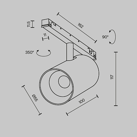 Трековый магнитный светодиодный светильник Maytoni Exility X Focus Led TR243-4-12WTW-DD2-B