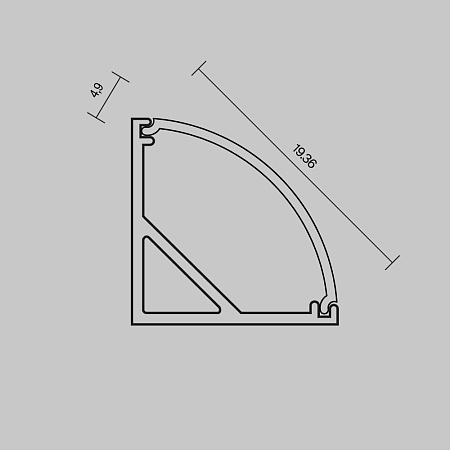 Рассеиватель для профиля 16×16 (Дуга, Чёрный, 2 м), Maytoni ALM-1616R-B-DF-2M 642027