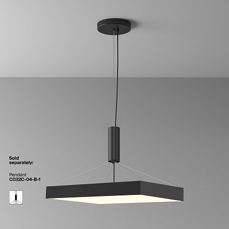 Светильник потолочный светодиодный Maytoni Zon C032CL-90W3K-SQ-B Светильник потолочный светодиодный Maytoni Zon C032CL-90W3K-SQ-B