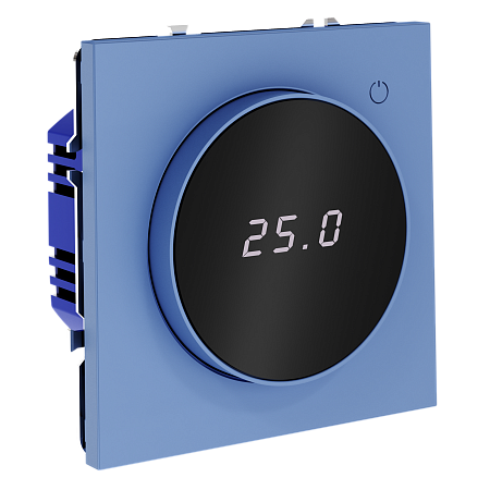 Терморегулятор электронный с индикацией и датчиком, для теплого пола Voltum S70 (деним) VLS070115