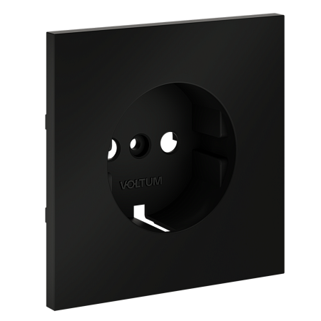 Накладка для розетки с заземлением Voltum S70 (черный матовый) VLS000608