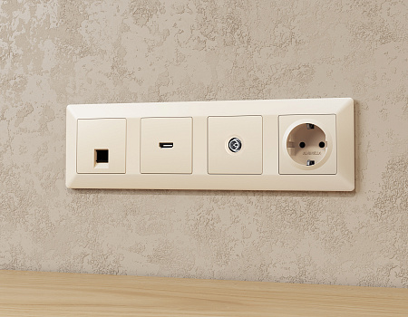 Комплект механизма TV розетки оконечной экранированной 5-1000MHz 3dB Ambrella Volt Alfa MA333005