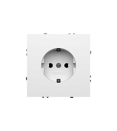 Розетка встраиваемая VOLTUM S70 с заземлением (белый глянцевый) VLS040101