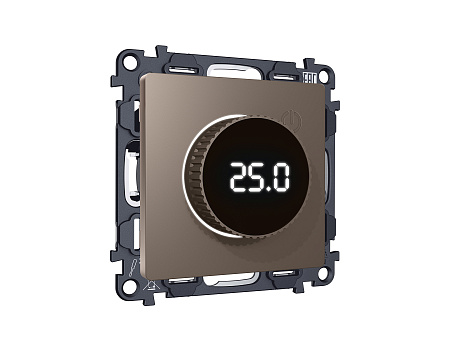 Комплект механизма терморегулятора с цифровым дисплеем с подсветкой и датчиком для теплого пола 16A-250V Ambrella Volt Alfa MA635810