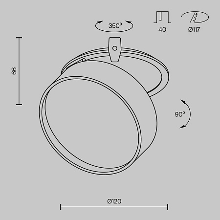 Светильник встраиваемый светодиодный Maytoni Onda DL024-18W4K-B