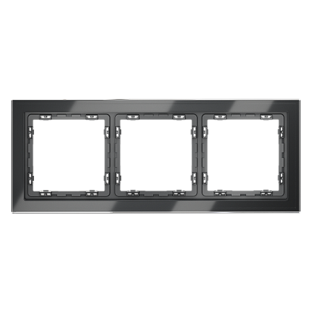 Рамка стеклянная VOLTUM S70 на 3 поста, (графит, стекло) VLS110307