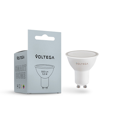 Светодиодная диммируемая лампа WI-FI Voltega GU10 5,5W RGB VG 2426