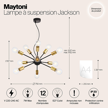 Люстра подвесная Maytoni Jackson T546PL-12B Люстра подвесная Maytoni Jackson T546PL-12B
