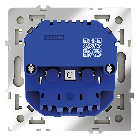 Розетка встраиваемая VOLTUM S70 с заземлением и защитными шторками, с USB, A+С, (сталь) VLS040505