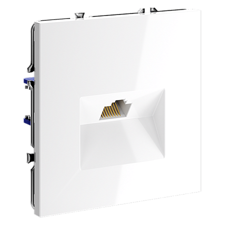 Розетка компьютерная встраиваемая VOLTUM S70 RJ45 кат.6, (белый глянцевый) VLS060101 Розетка компьютерная встраиваемая VOLTUM S70 RJ45 кат.6, (белый глянцевый) VLS060101