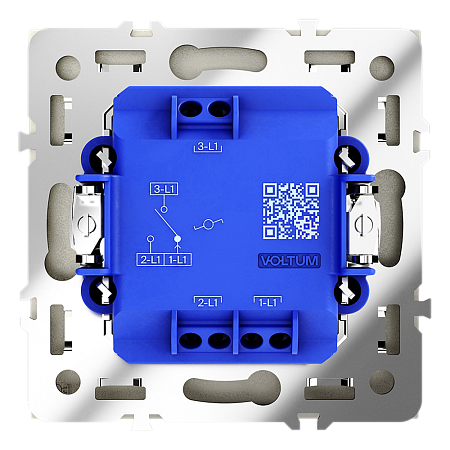 Проходной переключатель встраиваемый VOLTUM S70 одноклавишный с подсветкой (шелк) VLS010404