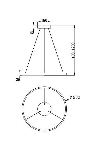Люстра подвесная светодиодная Maytoni Rim MOD058PL-L32WK