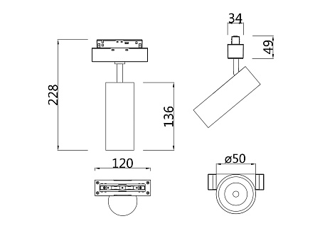 Трековый светильник для магнитного шинопровода Maytoni Gravity Focus Led TR019-2-10W4K-MG