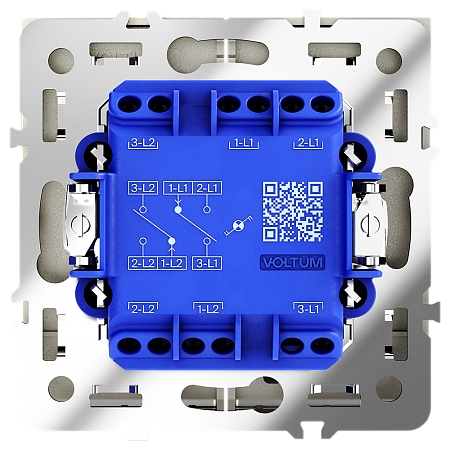 Проходной переключатель встраиваемый VOLTUM S70 двухклавишный с подсветкой (шелк) VLS020404