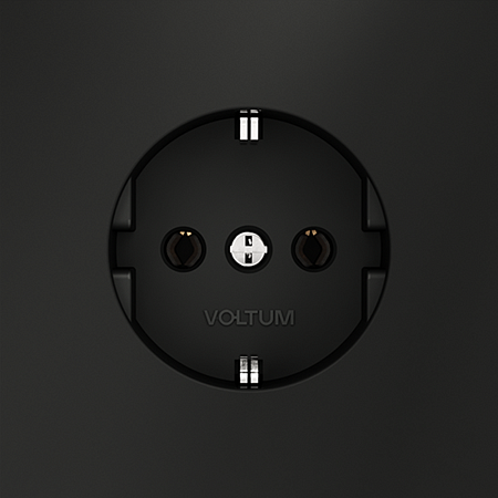 Розетка встраиваемая VOLTUM S70 с заземлением (черный матовый) VLS040108 Розетка встраиваемая VOLTUM S70 с заземлением (черный матовый) VLS040108