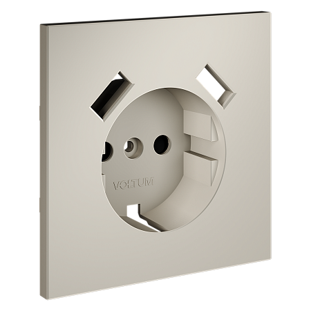 Накладка для розетки с заземлением и защитными шторками, с USB A+A Voltum S70 (кашемир) VLS000903 Накладка для розетки с заземлением и защитными шторками, с USB A+A Voltum S70 (кашемир) VLS000903