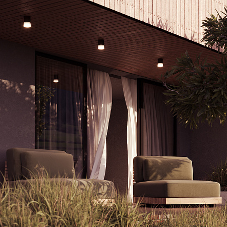 Уличный потолочный светодиодный светильник Maytoni Ember O499CL-L10B3K