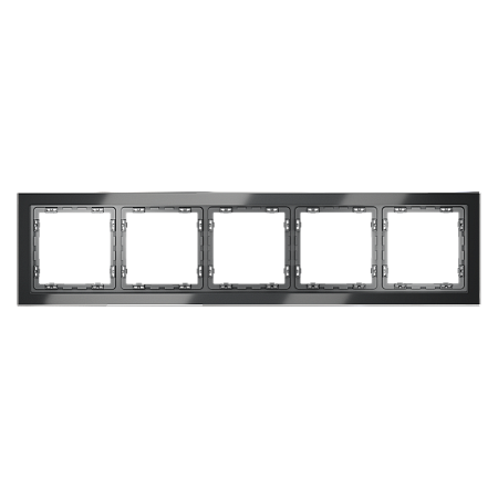 Рамка стеклянная VOLTUM S70 на 5 постов, (графит, стекло) VLS110507