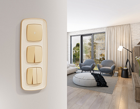 Комплект механизма 2-клавишного перекрестного выключателя 10A Omega MO603030