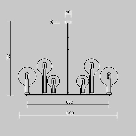 Люстра на штанге Maytoni Status MOD333PL-06BS1 Люстра на штанге Maytoni Status MOD333PL-06BS1