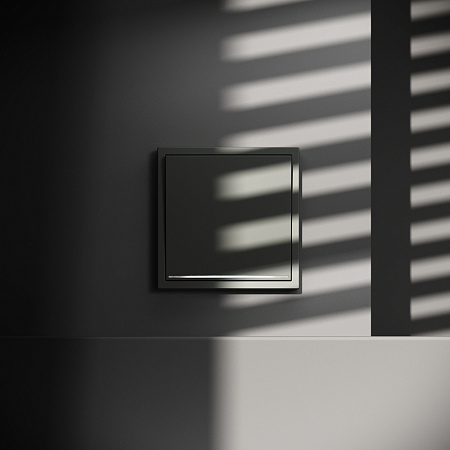 Выключатель встраиваемый VOLTUM S70 одноклавишный с подсветкой (титан) VLS010206