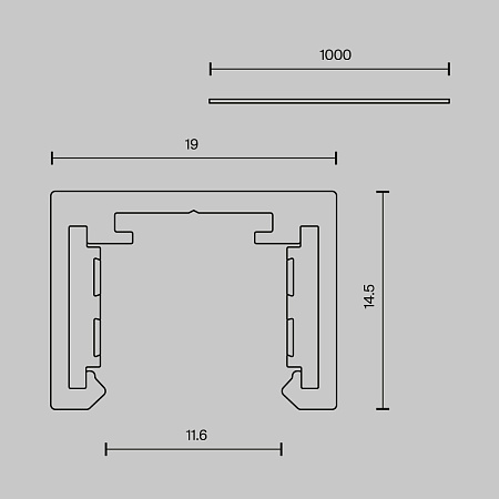 Шинопровод 1м. накладной Maytoni Exility X Busbar trunkings TRX239-411B Шинопровод 1м. накладной Maytoni Exility X Busbar trunkings TRX239-411B
