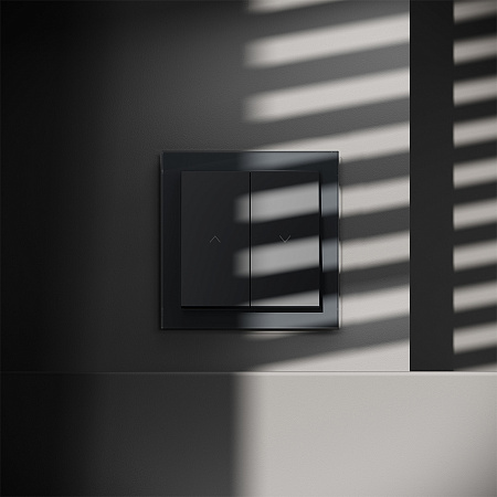 Выключатель двухклавишный встраиваемый для жалюзи 10А Voltum S70 (графит) VLS020707