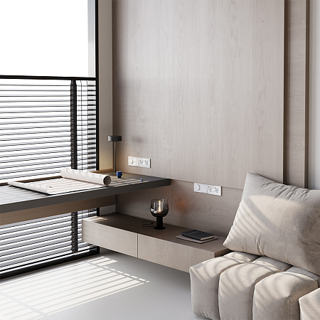 Выключатель встраиваемый VOLTUM S70 двухклавишный (белый глянцевый) VLS020101