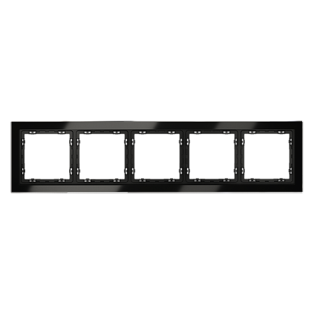 Рамка стеклянная VOLTUM S70 на 5 постов, (черный,стекло) VLS110508