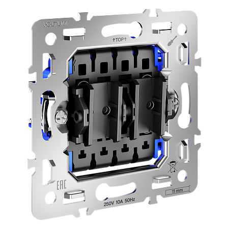 Механизм перекрестного переключателя двухклавишного 10А Voltum S70 VLS0205M