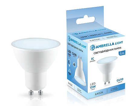 Лампа светодиодная MR16 13W GU10 6400K Ambrella light 181306