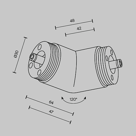 Угловой коннектор 120° для системы без ввода питания Maytoni Shelf CA018LWC-B