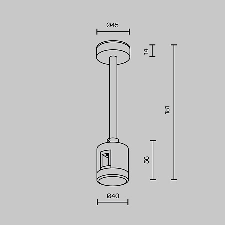 Крепление потолочное Short с прямым коннектором питания Maytoni Flarity TRA156C-IPCL1-BS