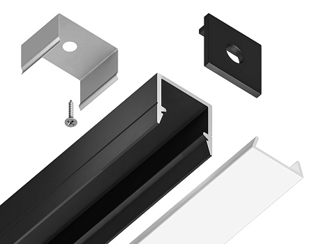Профиль алюминиевый накладной 10*10 Illumination GP1650BK Профиль алюминиевый накладной 10*10 Illumination GP1650BK