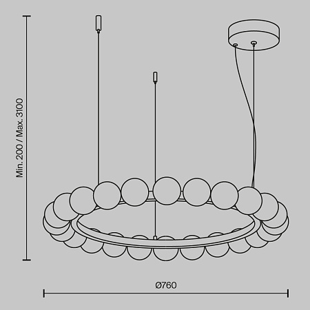 Люстра подвесная светодиодная Maytoni Ambre MOD331PL-L42BS3K