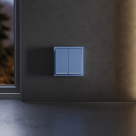 Клавиши для выключателя/переключателя двухклавишного с подсветкой Voltum S70 (деним) VLS000415