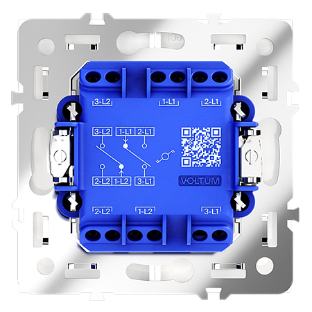 Проходной переключатель встраиваемый VOLTUM S70 двухклавишный (белый матовый) VLS020302