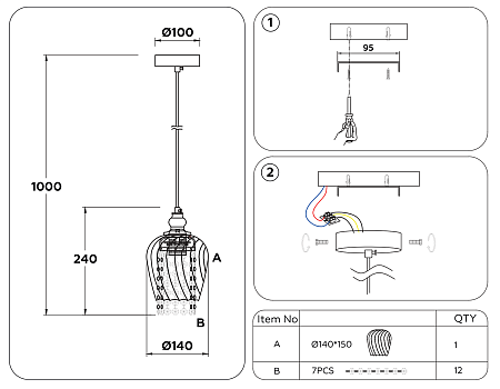 Подвесной светильник Traditional TR3609 Подвесной светильник Traditional TR3609
