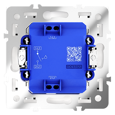 Выключатель с самовозвратом встраиваемый VOLTUM S70 одноклавишный (белый матовый) VLS010602