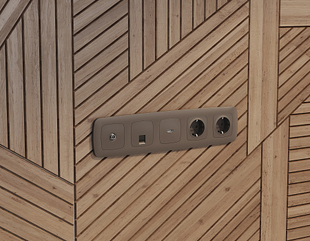 Комплект механизма компьютерной розетки RJ-45 (8P8C) CAT6A экранированной с защитной шторкой Omega MO642005