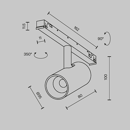 Трековый магнитный светодиодный светильник Maytoni Exility X Focus Led TR243-5W3K-B