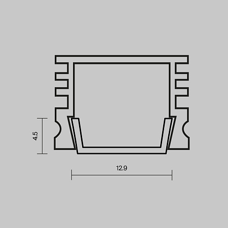 Рассеиватель для профиля 16×12 (Чёрный, 2 м), Maytoni ALM-005-B-DF-2M 642024
