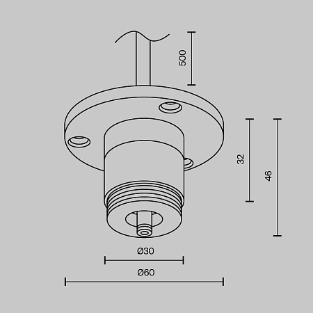 Основание для накладного монтажа системы с внешней резьбой с вводом питания Maytoni Shelf CA022BO-P-B