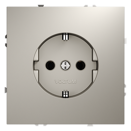 Розетка встраиваемая VOLTUM S70 с заземлением (кашемир) VLS040103