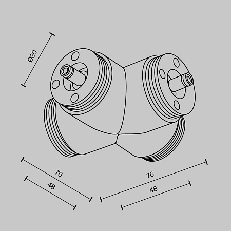 Х-образный вертикальный коннектор для системы без ввода питания Maytoni Shelf CA017TX-B
