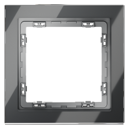 Рамка стеклянная VOLTUM S70 на 1 пост, (графит, стекло) VLS110107