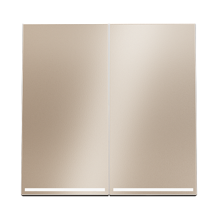 Клавиши для выключателя/переключателя двухклавишного с подсветкой Voltum S70 METAL (платина) VLSM000410